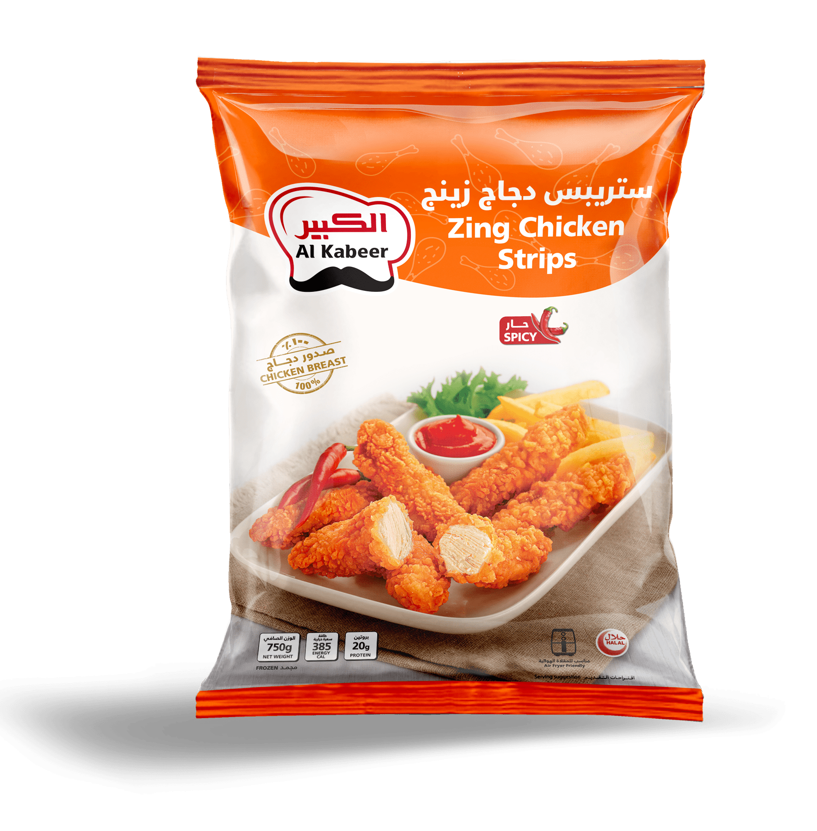 ZING CHICKEN STRIPS SPICY 750G