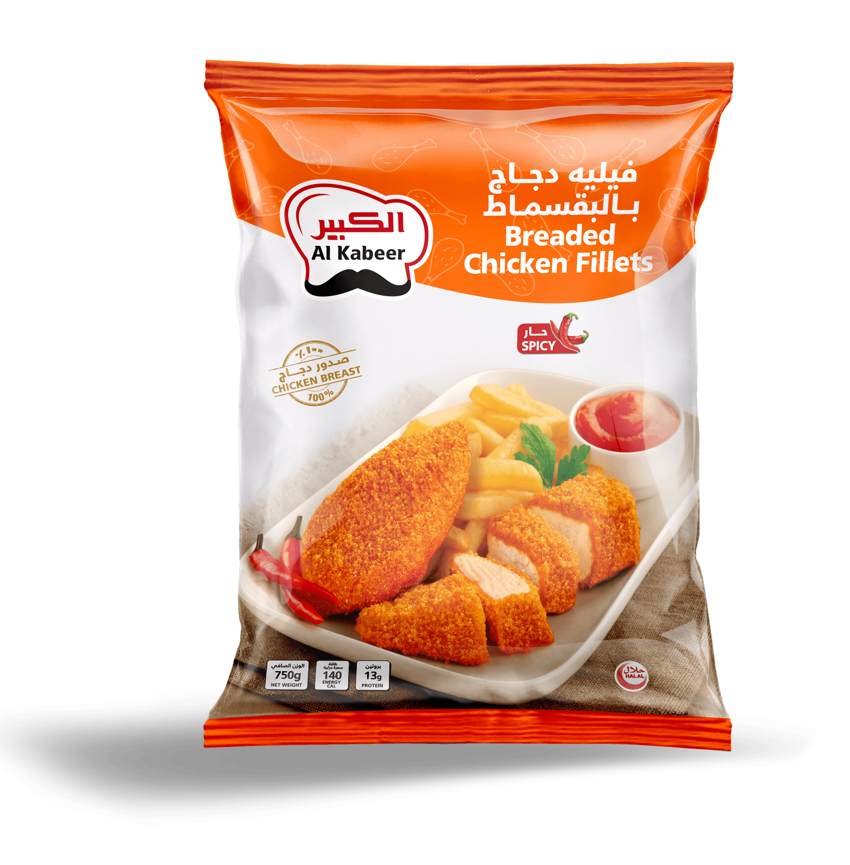 BREADED CHICKEN FILLET SPICY 750G