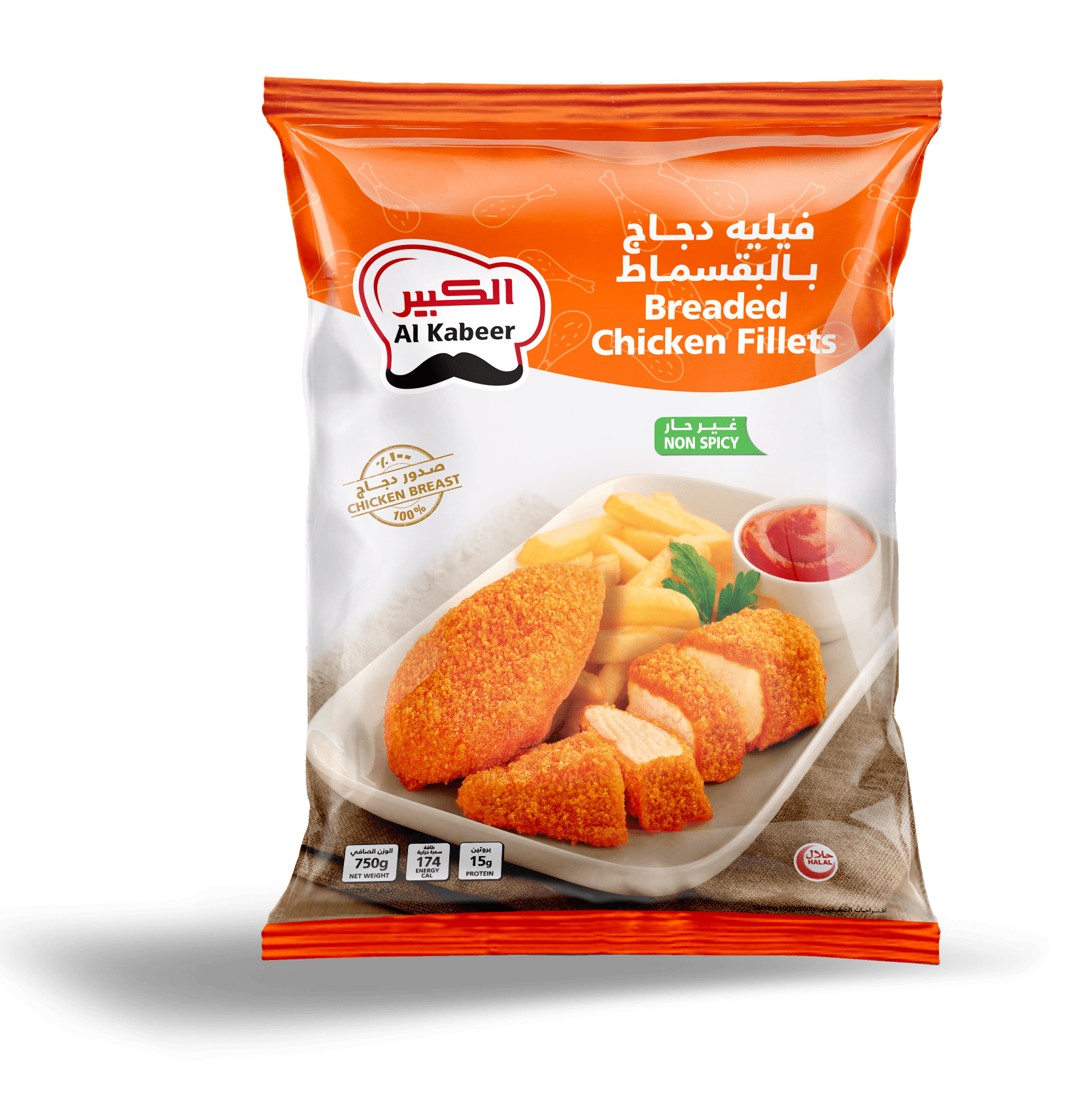 BREADED CHICKEN FILLET NON SPICY 750G