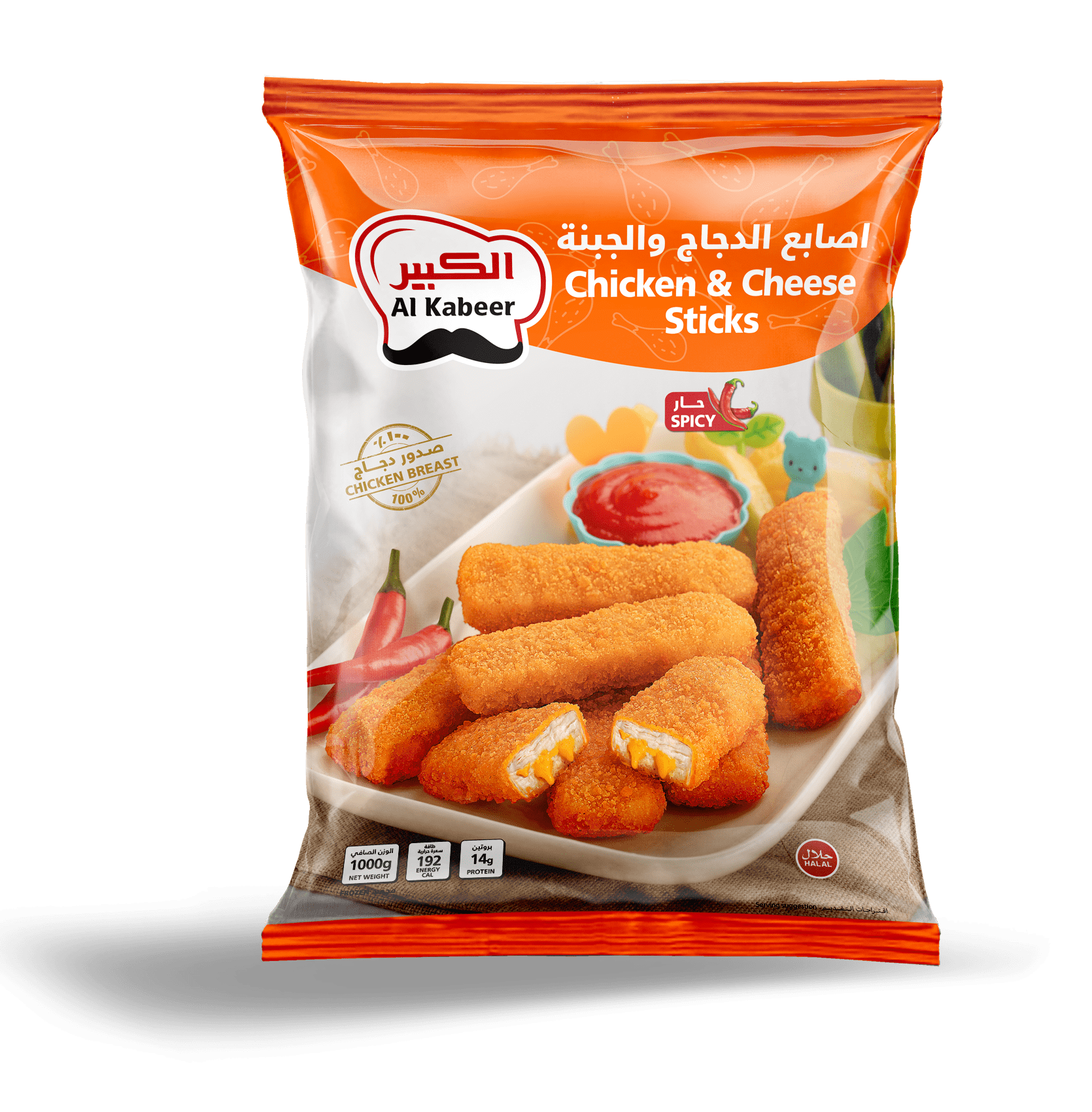 CHICKEN N CHEESE STICKS SPICY 1000G