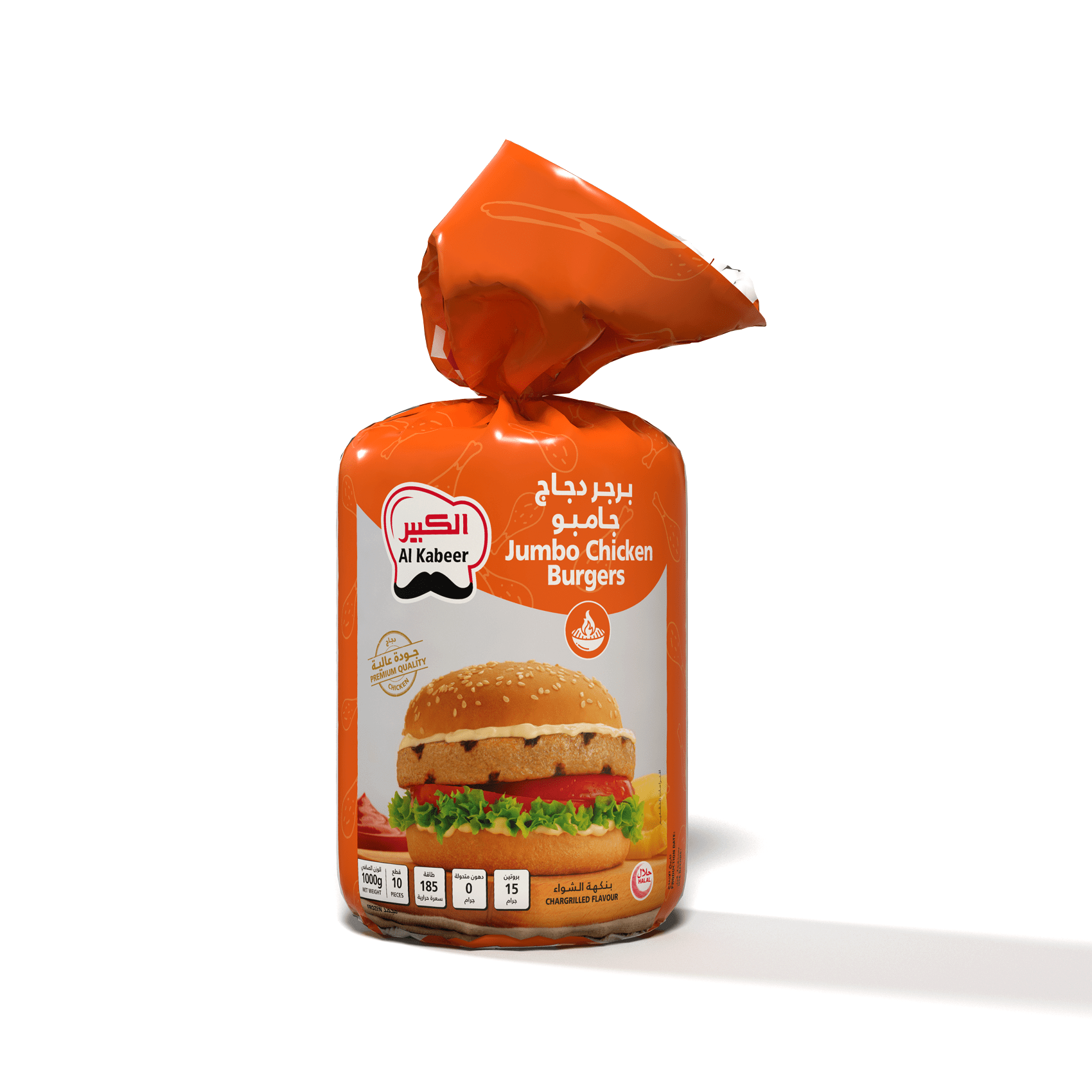 JUMBO CHICKEN BURGERS CHARGRILLED FLAVOUR 1000G